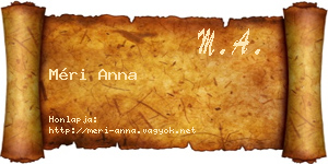 Méri Anna névjegykártya
